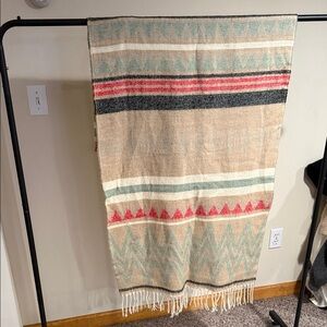 Bohemian Patterned Blanket with Fringe